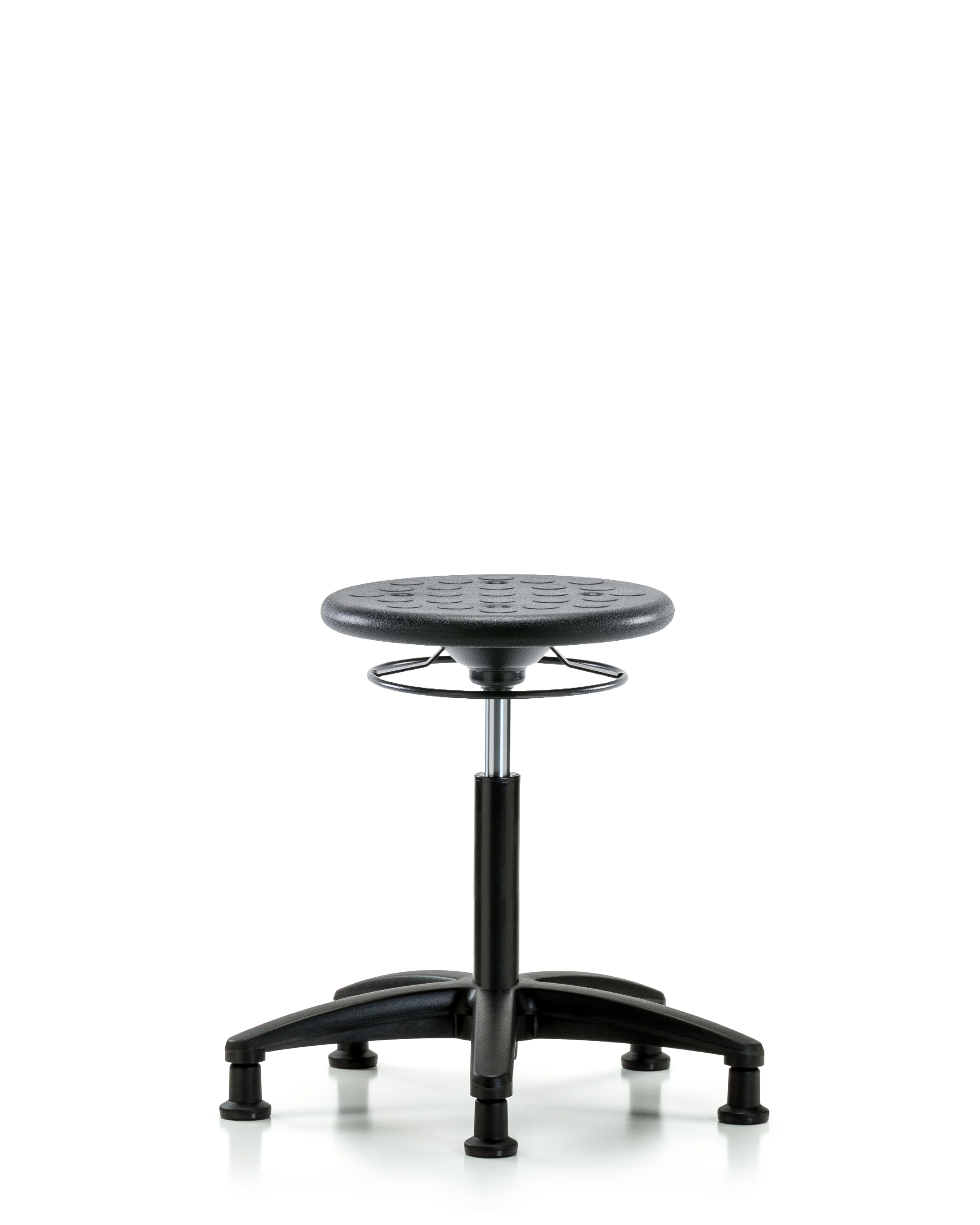 Huron Polyurethane Stool - Medium Bench Height with Stationary Glides in Black Polyurethane