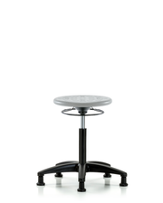 Huron Polyurethane Stool - Medium Bench Height with Stationary Glides in Gray Polyurethane