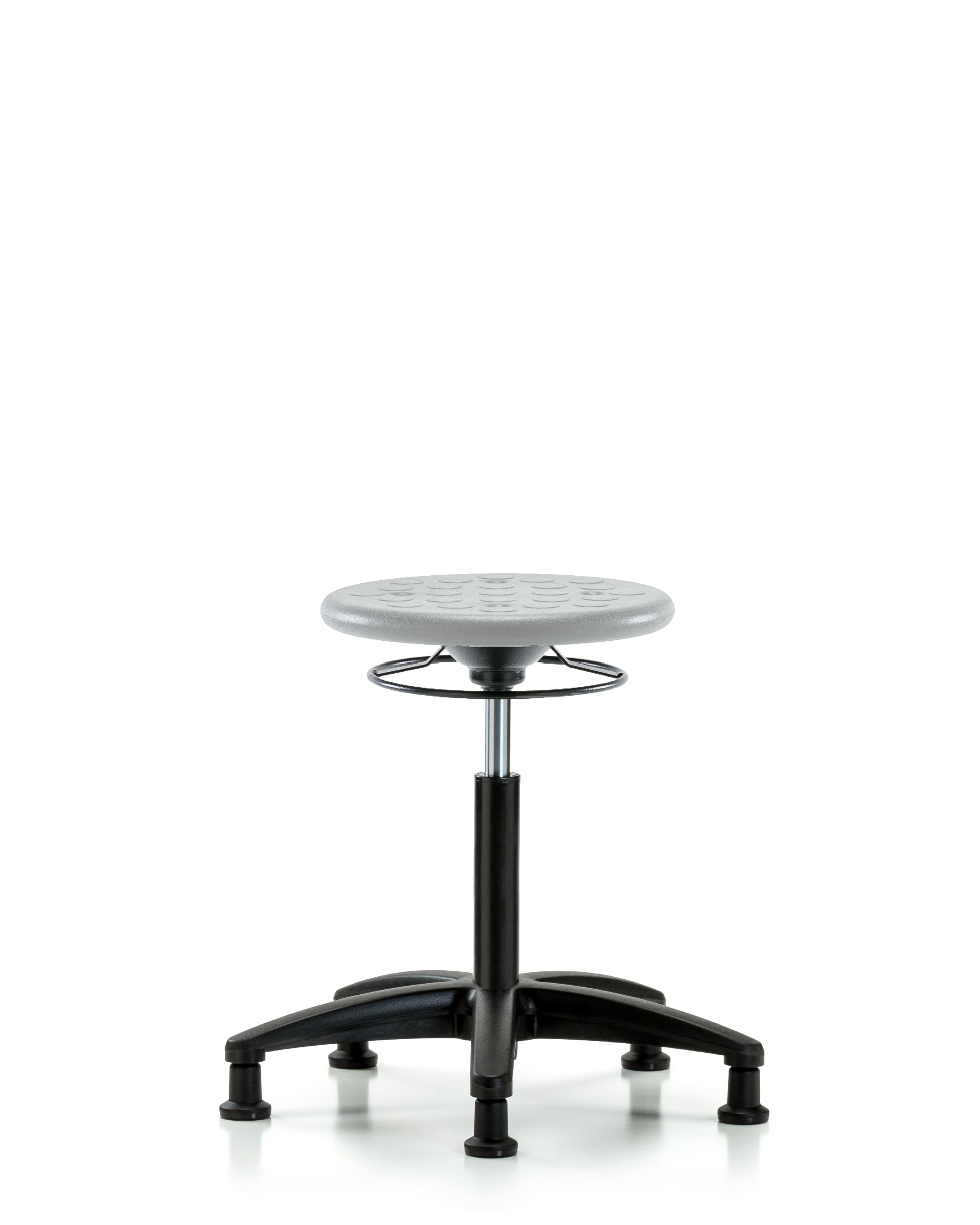 Huron Polyurethane Stool - Medium Bench Height with Stationary Glides in Gray Polyurethane