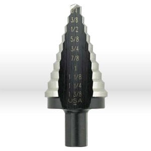 Drill Bit Set, 5 10 Hole Sizes (1/4"-1 3/8"), 1/8" Increments