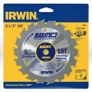 Circular Saw Blade, 5-1/2" 18T Fram/Rip, 10mm Arbor-Carded