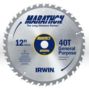Circular Saw Blade , 12" x 40T General Purpose, 1" Arbor - Carded