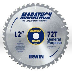 Circular Saw Blade , 12" x 72T Trim/Finish, 1" Arbor - Carded