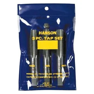 Hanson 3 PC Tap Set, 3/8"-16 UNC, Plastic Pouch, 1 Set