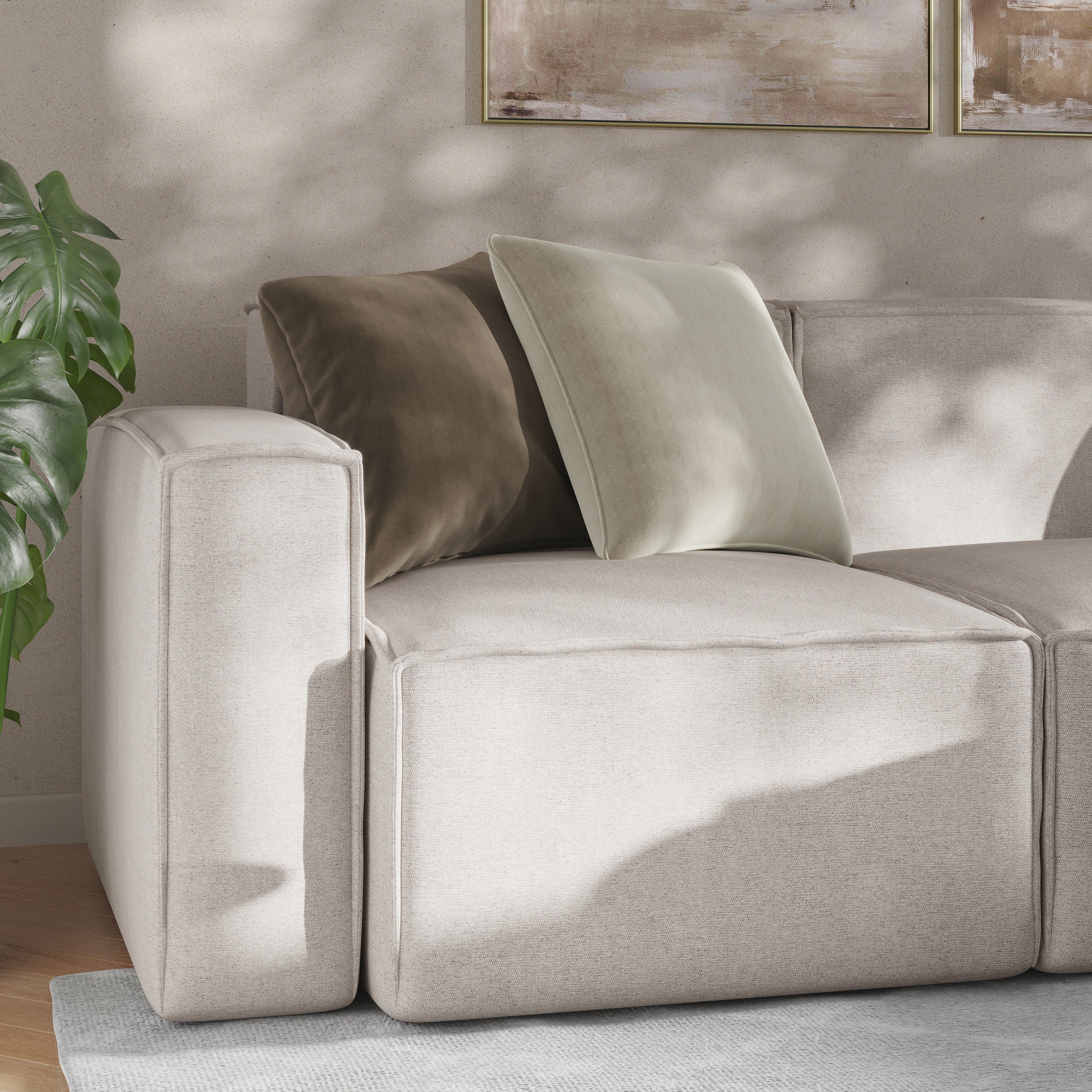Bridgetown Luxury Modular 4 Piece Sectional Sofa, Cream