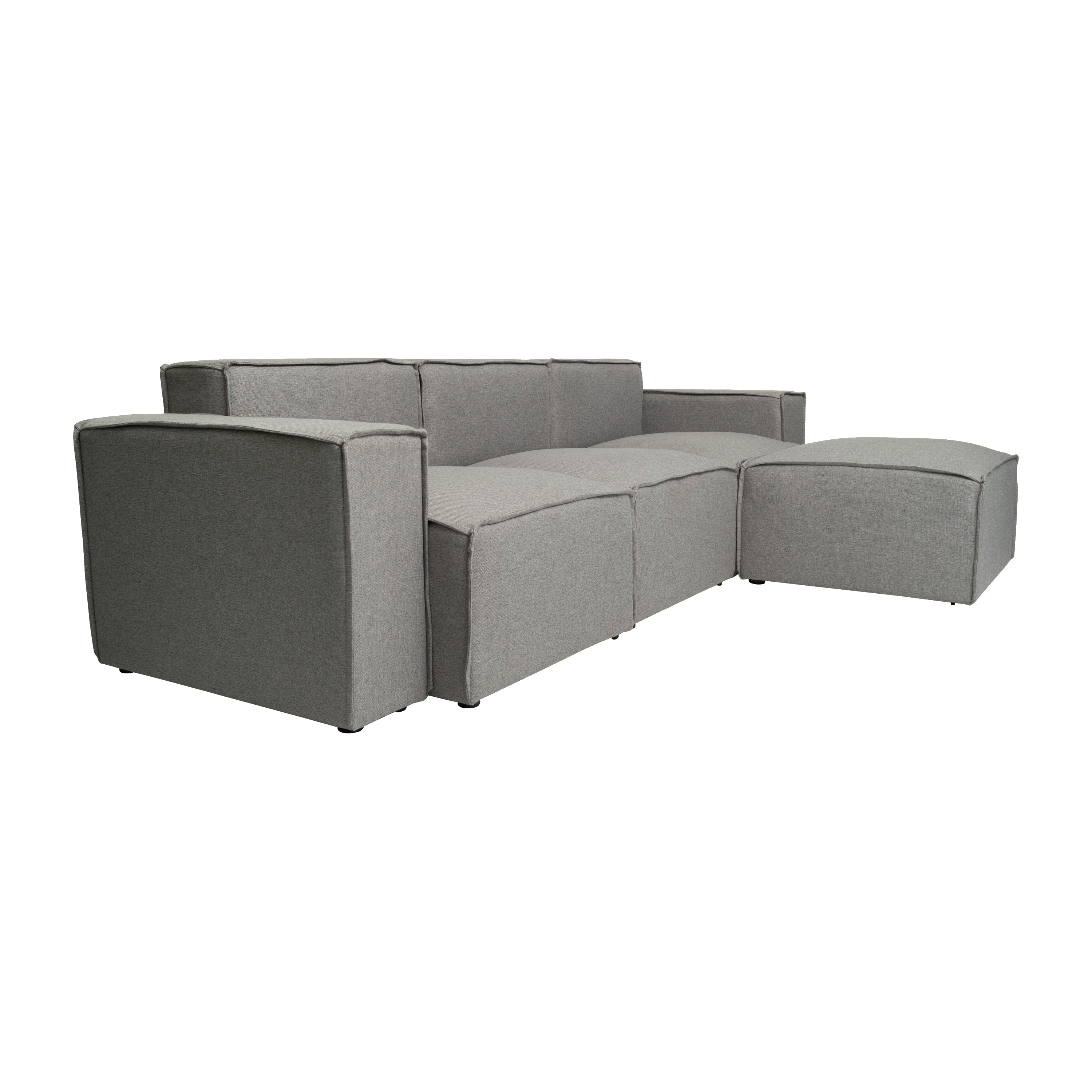 Bridgetown Luxury Modular 4 Piece Sectional Sofa, Gray