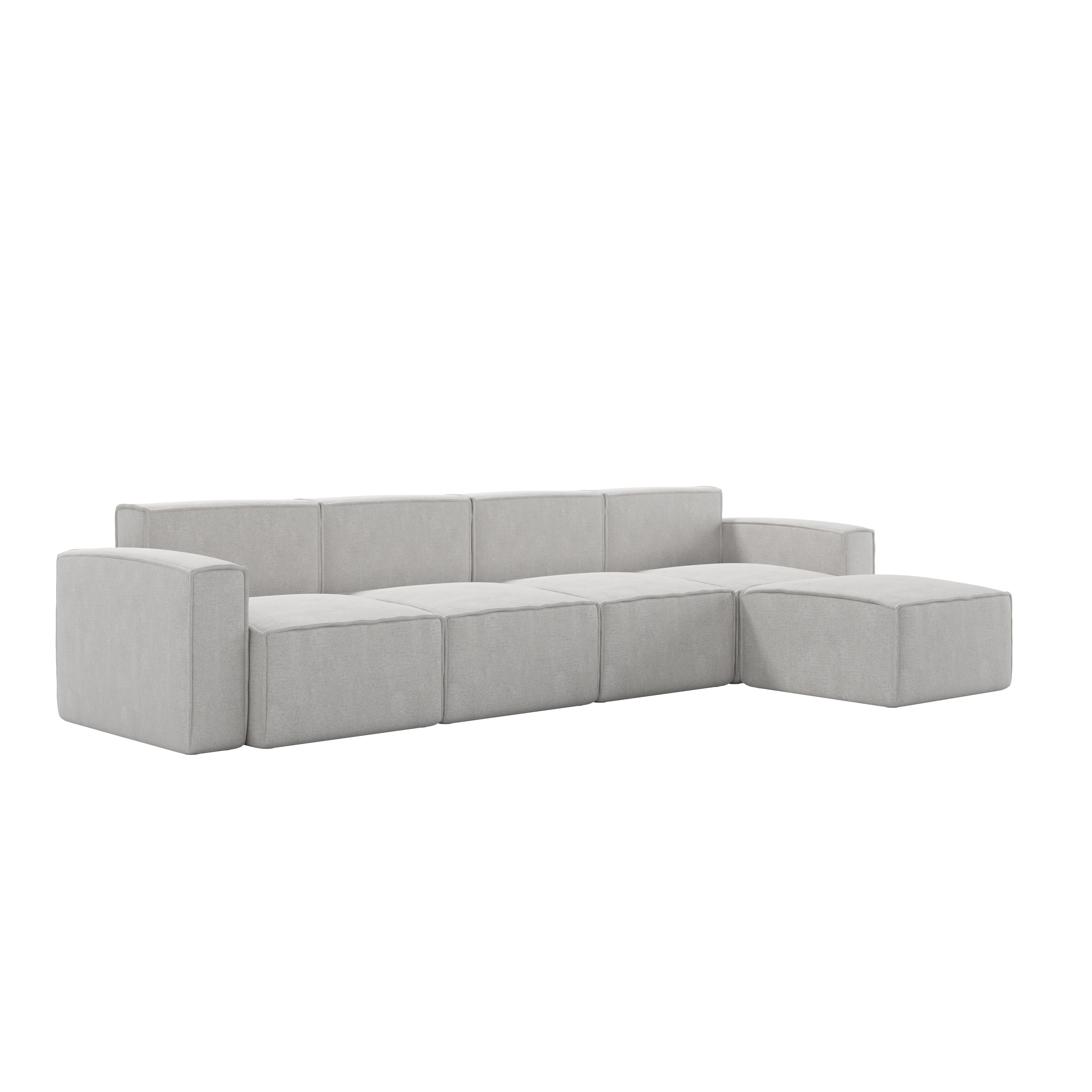 Bridgetown Luxury Modular 5 Piece Sectional Sofa, Cream