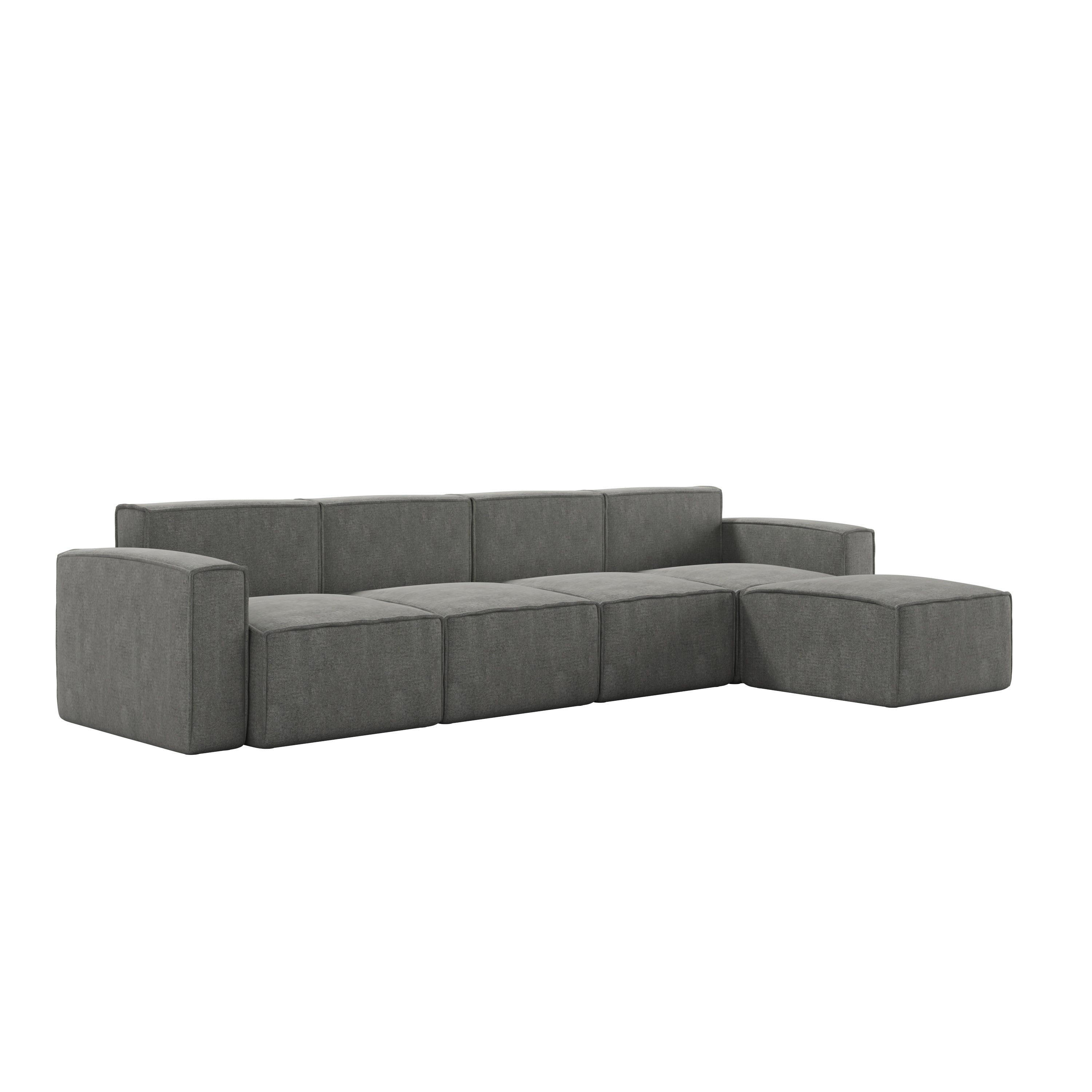 Bridgetown Luxury Modular 5 Piece Sectional Sofa, Dark Gray