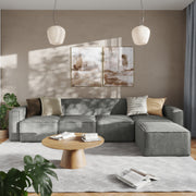 Bridgetown Luxury Modular 5 Piece Sectional Sofa, Dark Gray