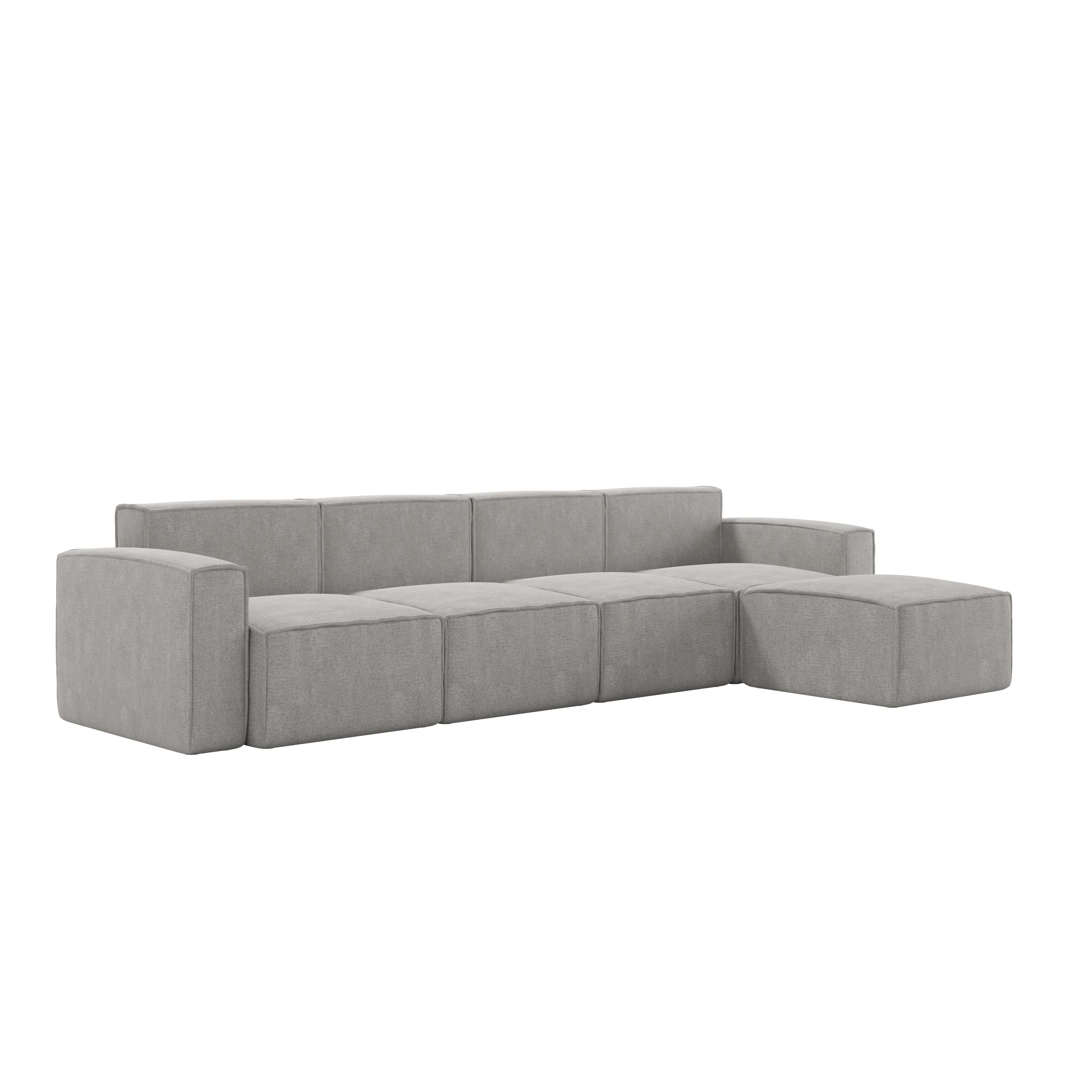 Bridgetown Luxury Modular 5 Piece Sectional Sofa, Gray