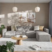 Bridgetown Luxury Modular 5 Piece Sectional Sofa, Gray