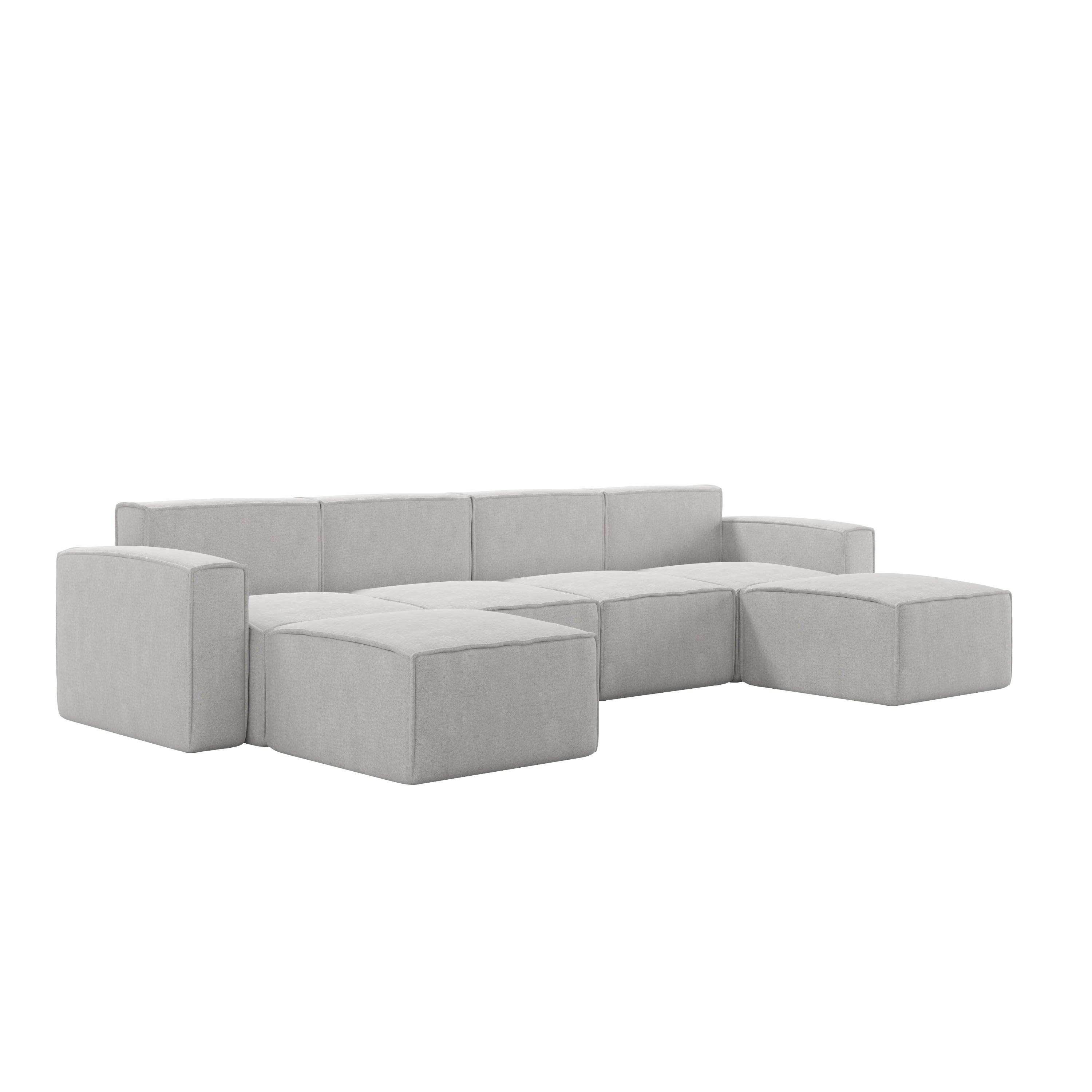 Bridgetown Luxury Modular 6 Piece Sectional Sofa, Cream