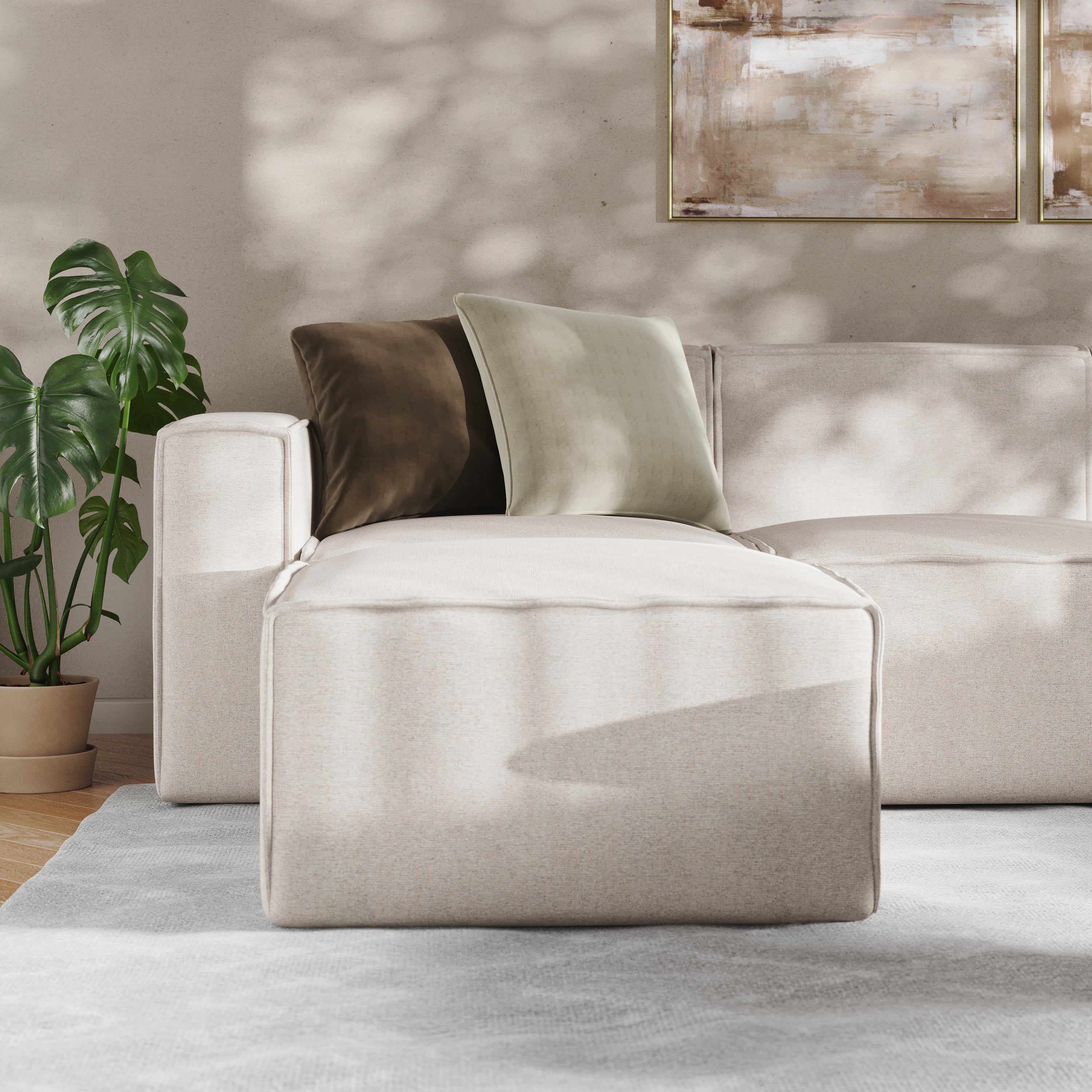 Bridgetown Luxury Modular 6 Piece Sectional Sofa, Cream