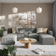 Bridgetown Luxury Modular 6 Piece Sectional Sofa, Dark Gray
