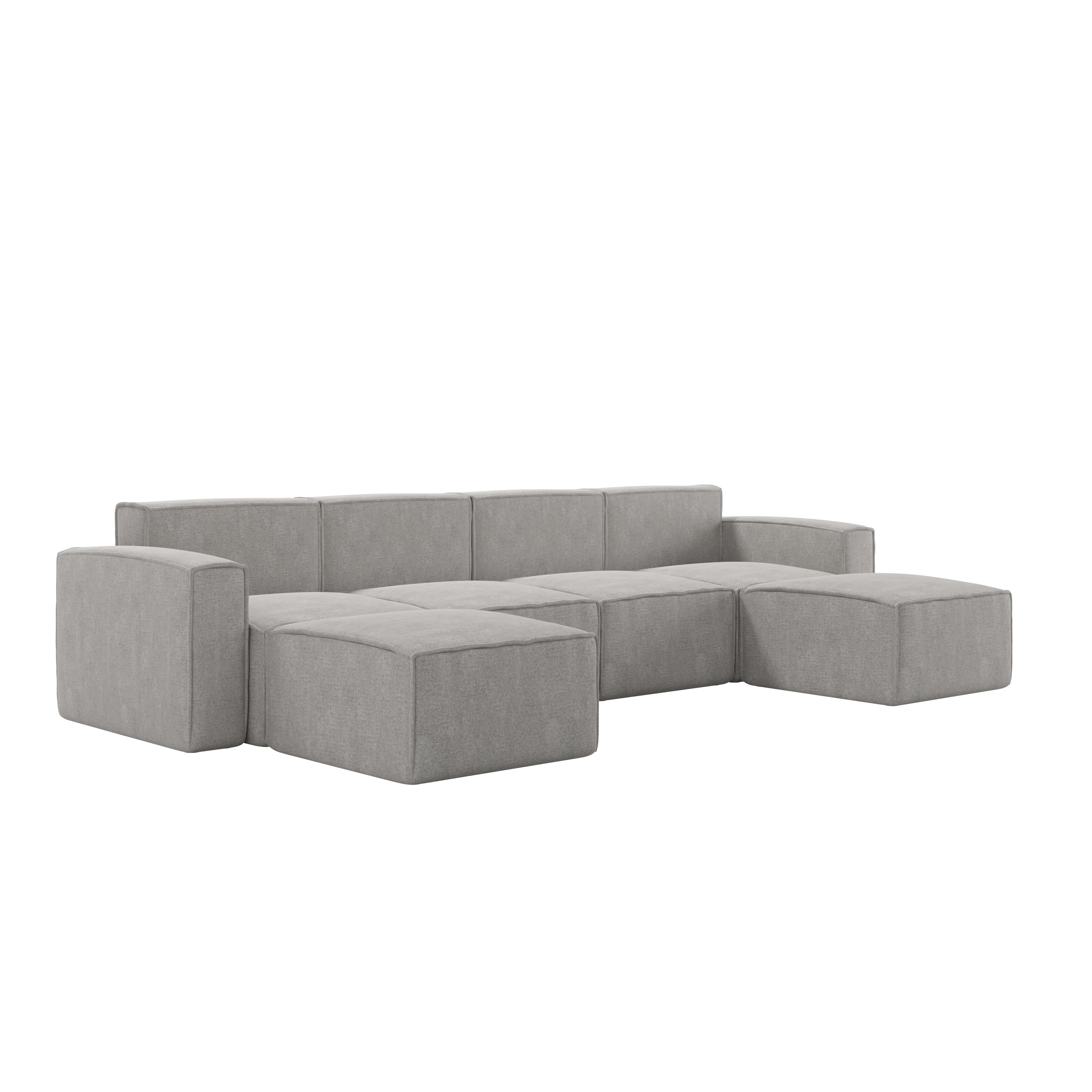 Bridgetown Luxury Modular 6 Piece Sectional Sofa, Gray