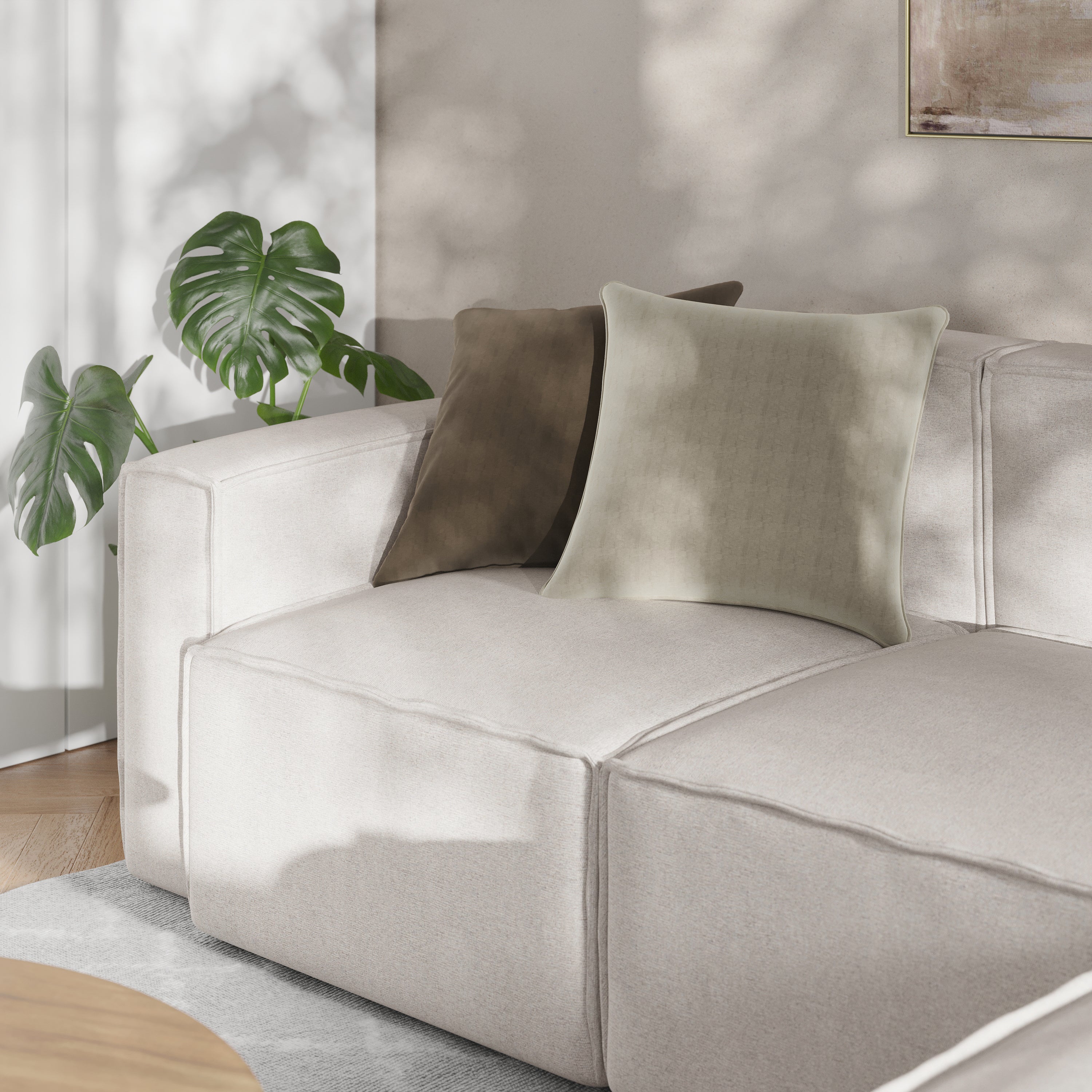 Bridgetown Luxury Modular Sectional Sofa Left Side with Arm Rest, Cream