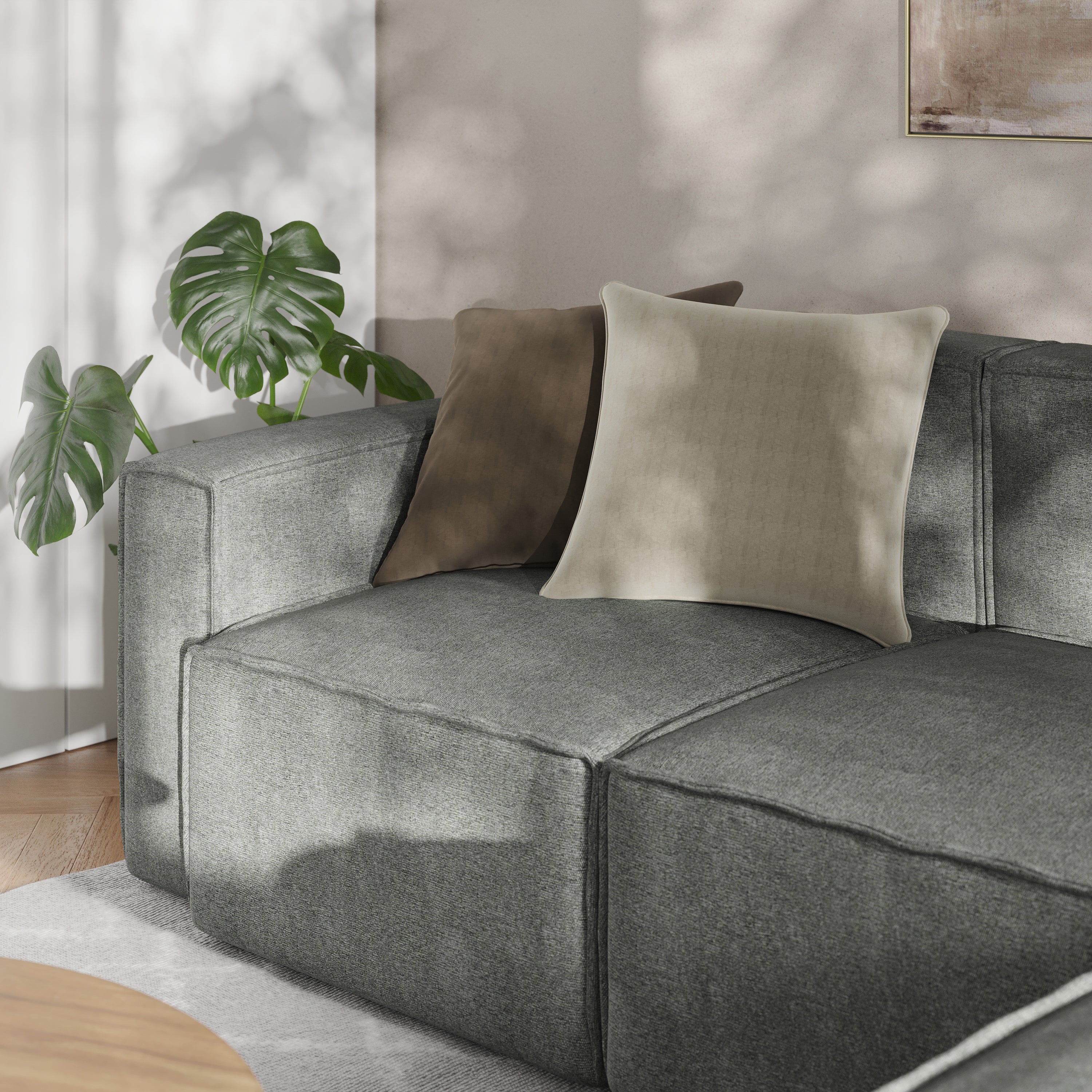 Bridgetown Luxury Modular Sectional Sofa Left Side with Arm Rest, Dark Gray