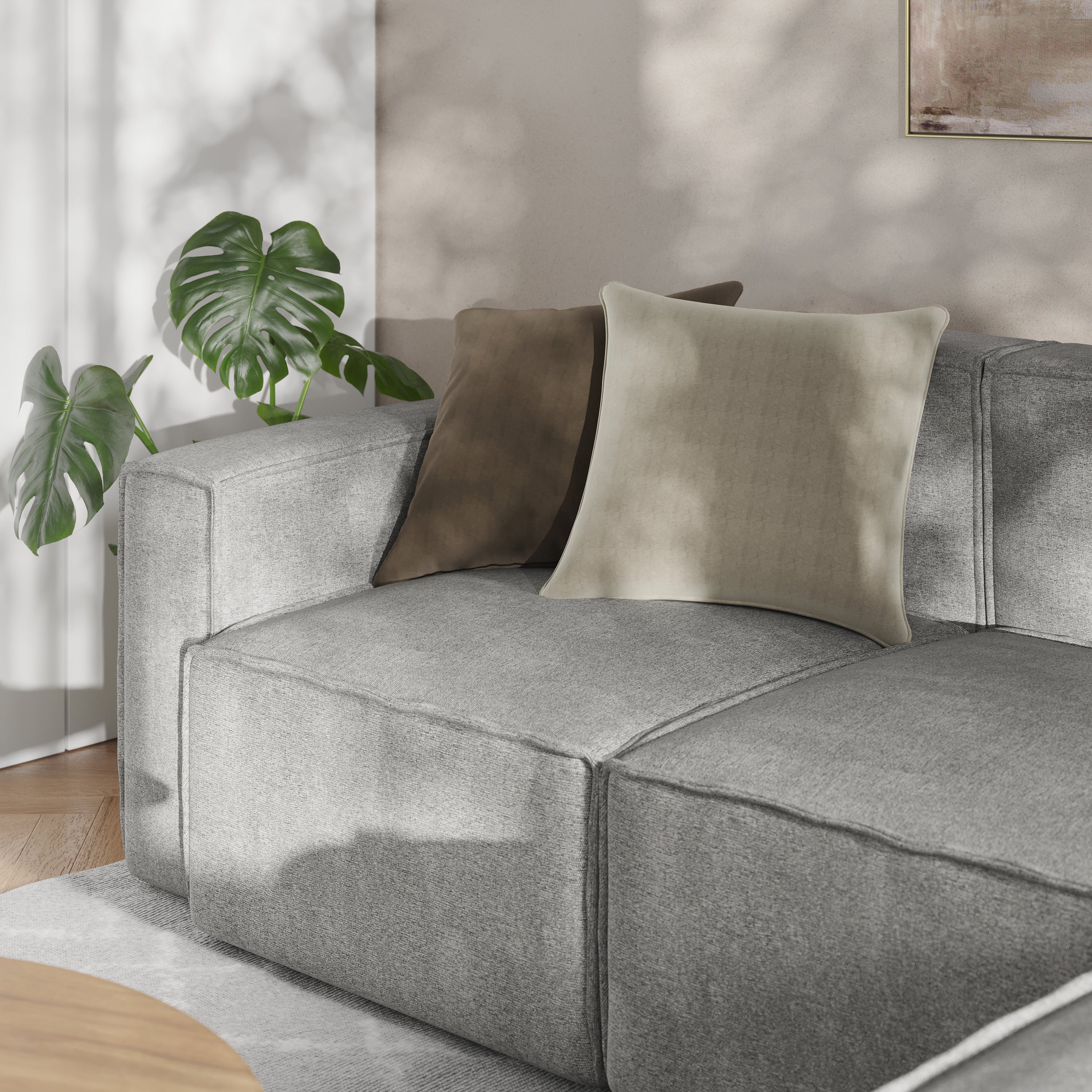 Bridgetown Luxury Modular Sectional Sofa Left Side with Arm Rest, Gray