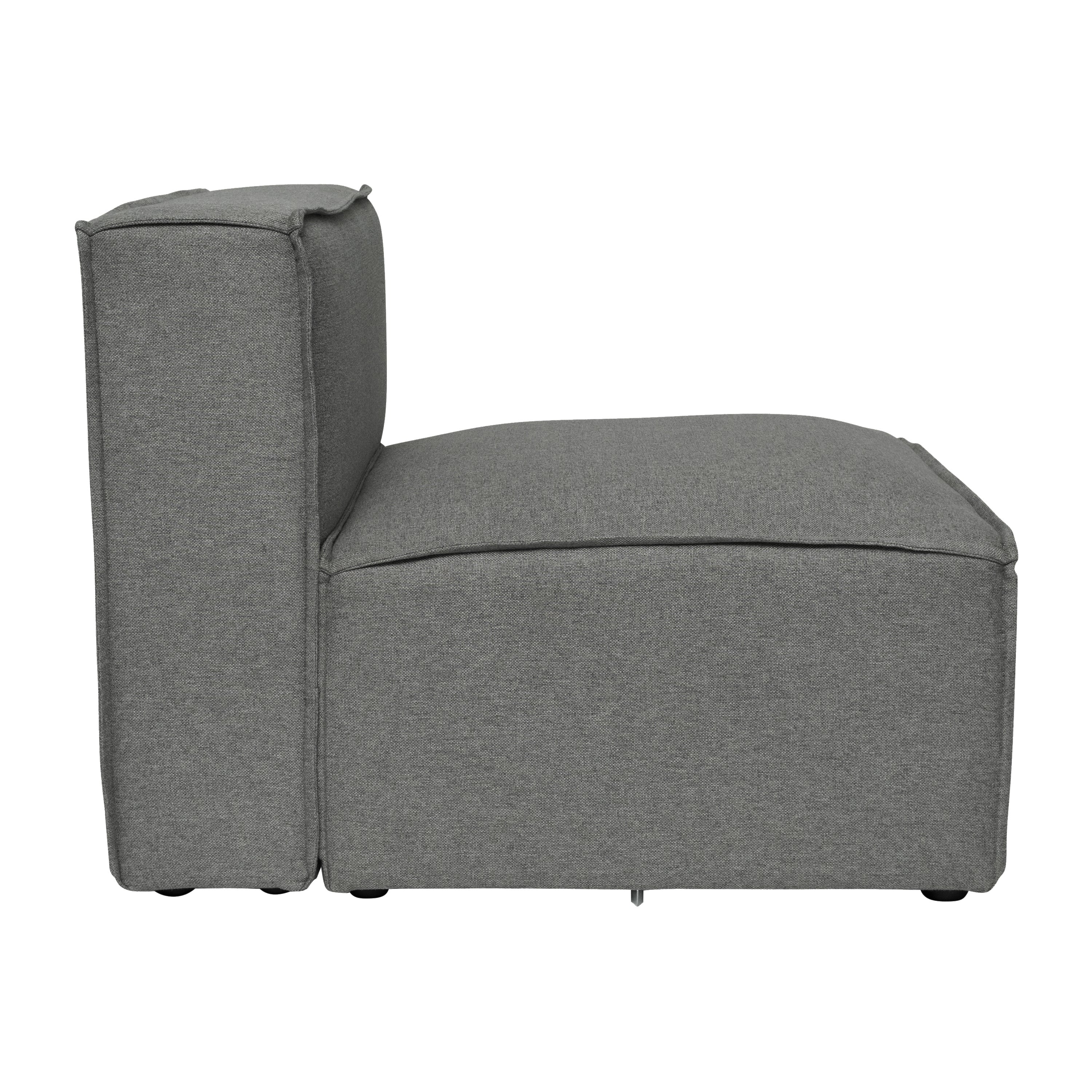 Bridgetown Luxury Modular Sectional Sofa Armless Center Seat, Dark Gray