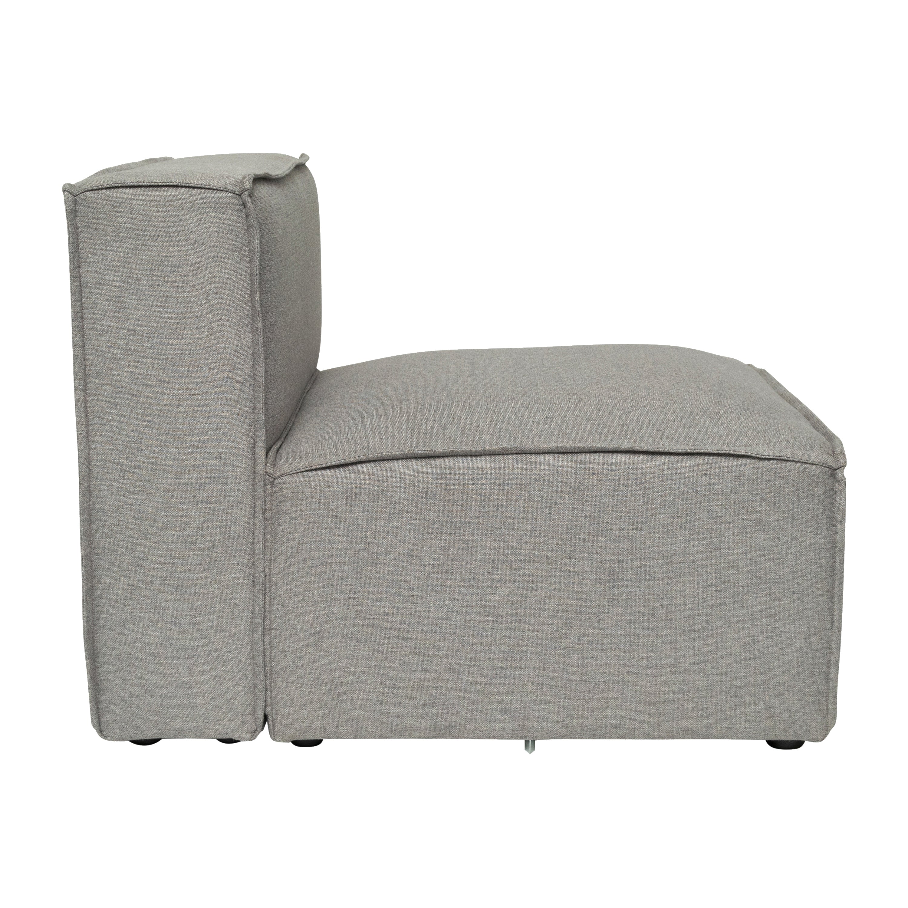 Bridgetown Luxury Modular Sectional Sofa Armless Center Seat, Gray