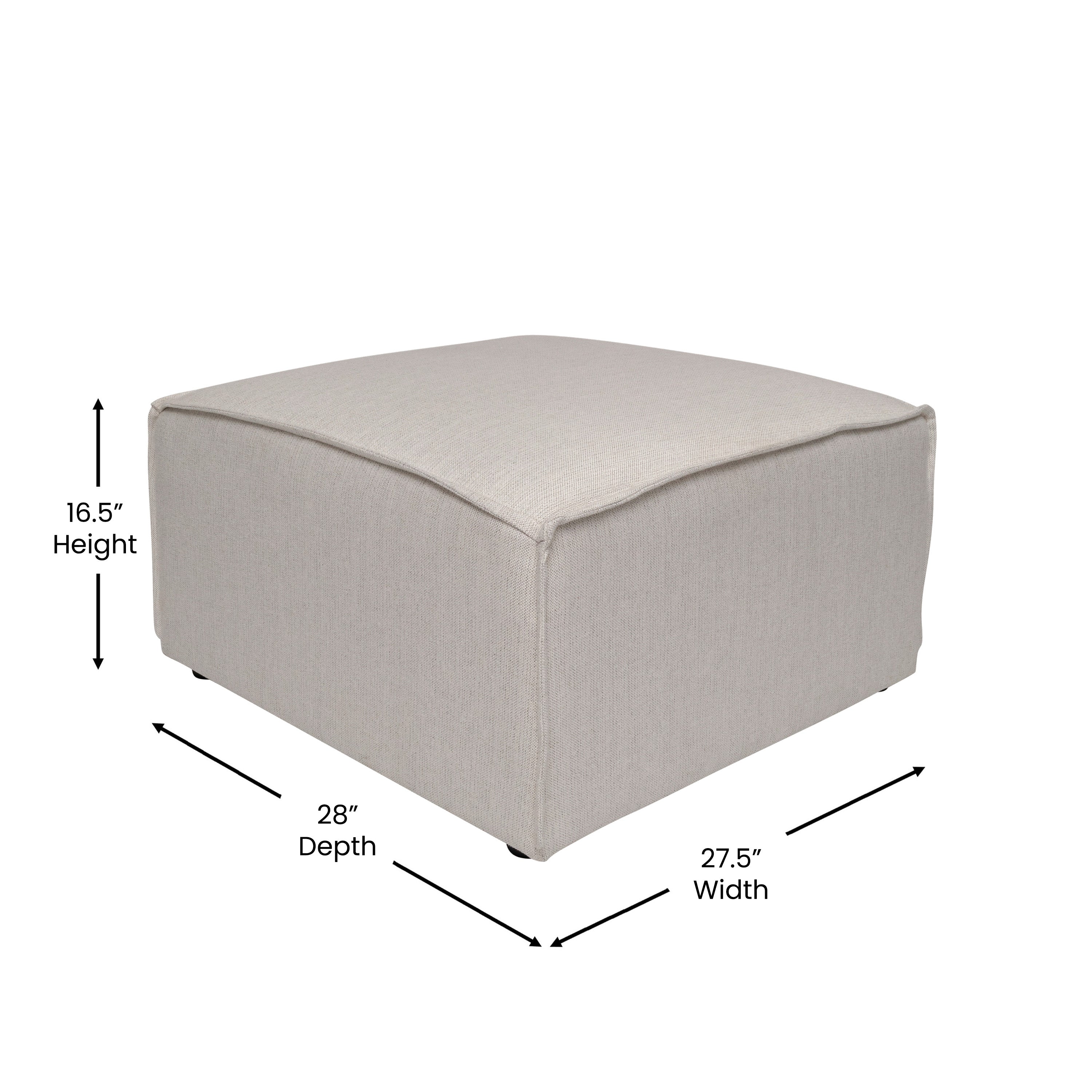 Bridgetown Luxury Modular Sectional Sofa Ottoman Seat, Cream