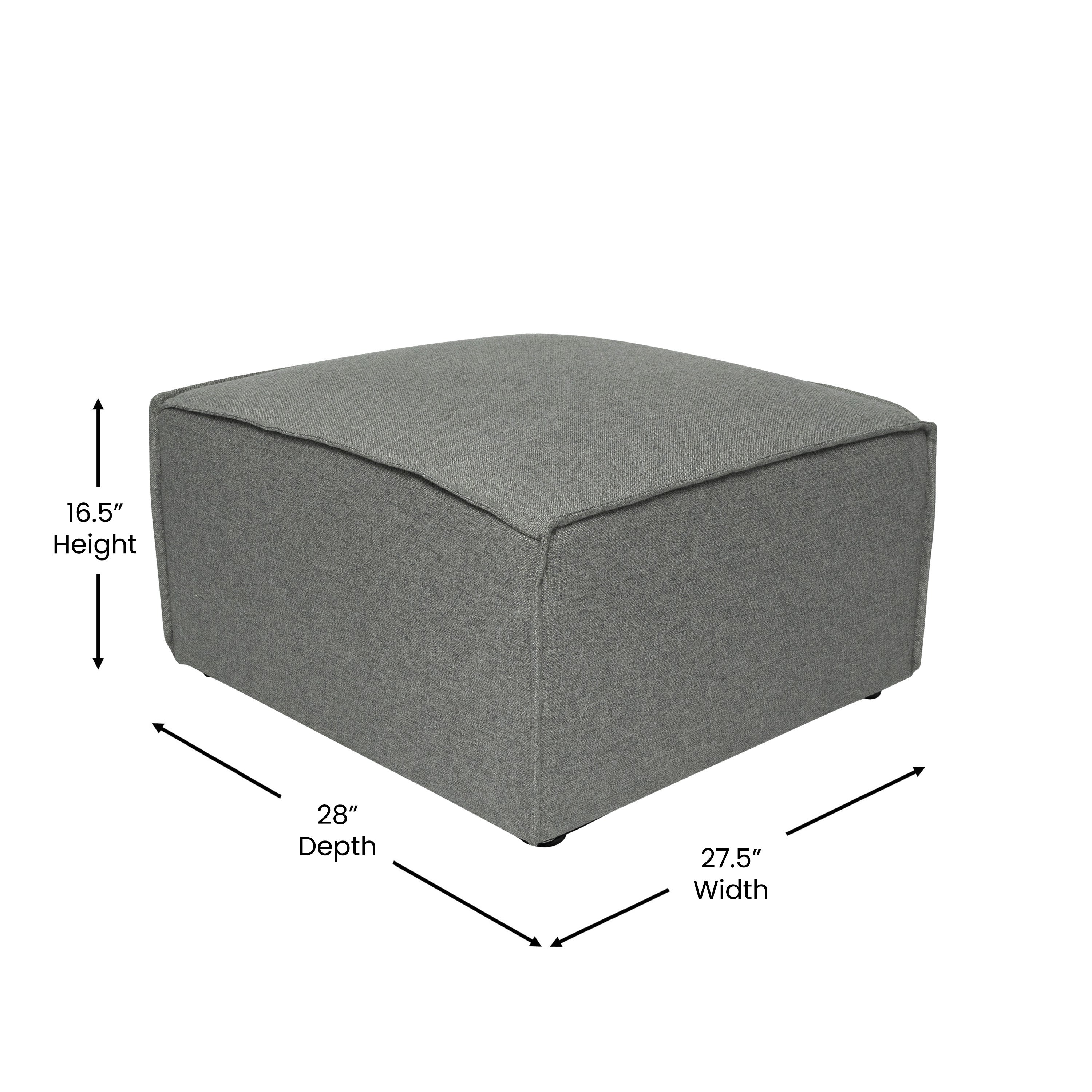 Bridgetown Luxury Modular Sectional Sofa Ottoman Seat, Dark Gray