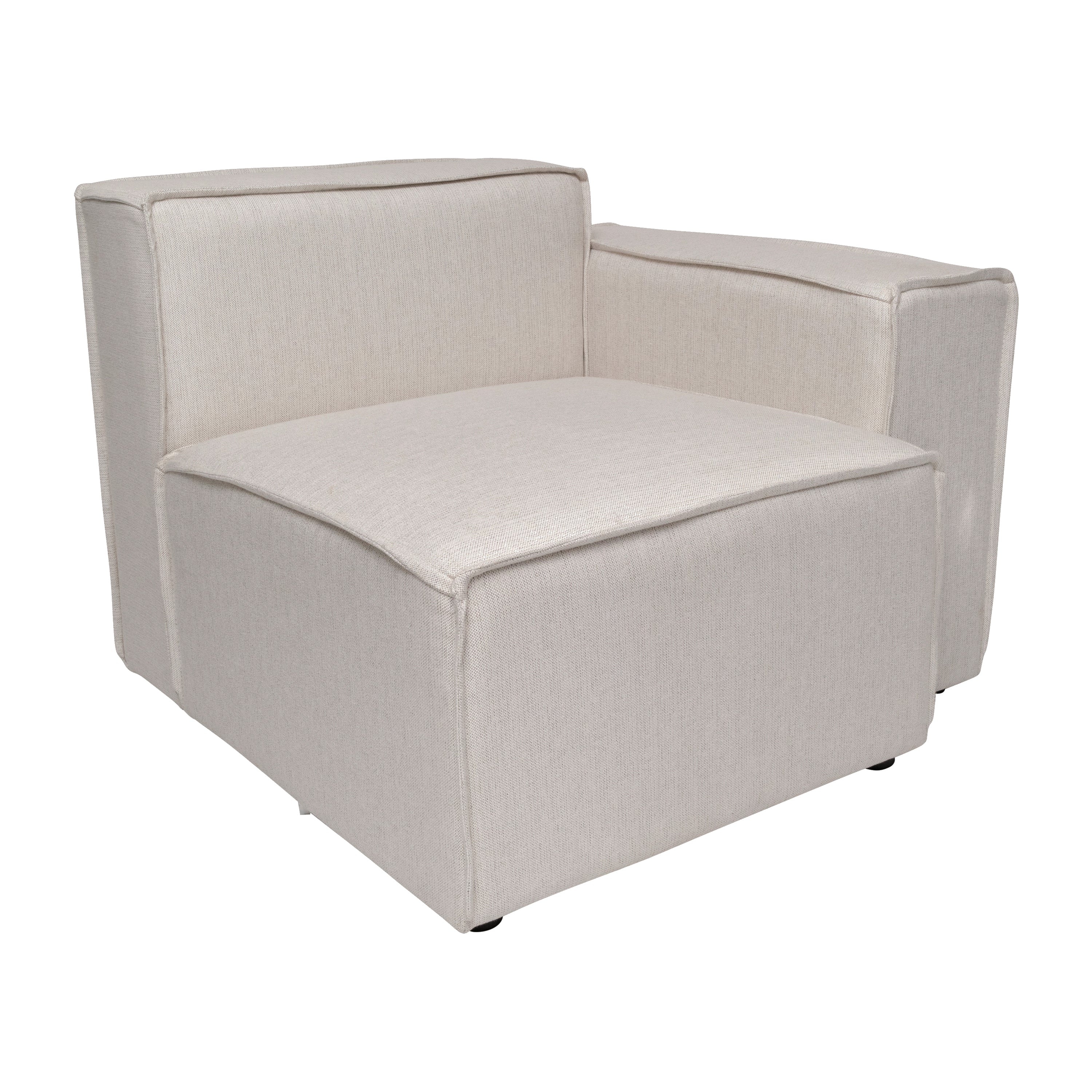 Bridgetown Luxury Modular Sectional Sofa Right Side with Arm Rest, Cream