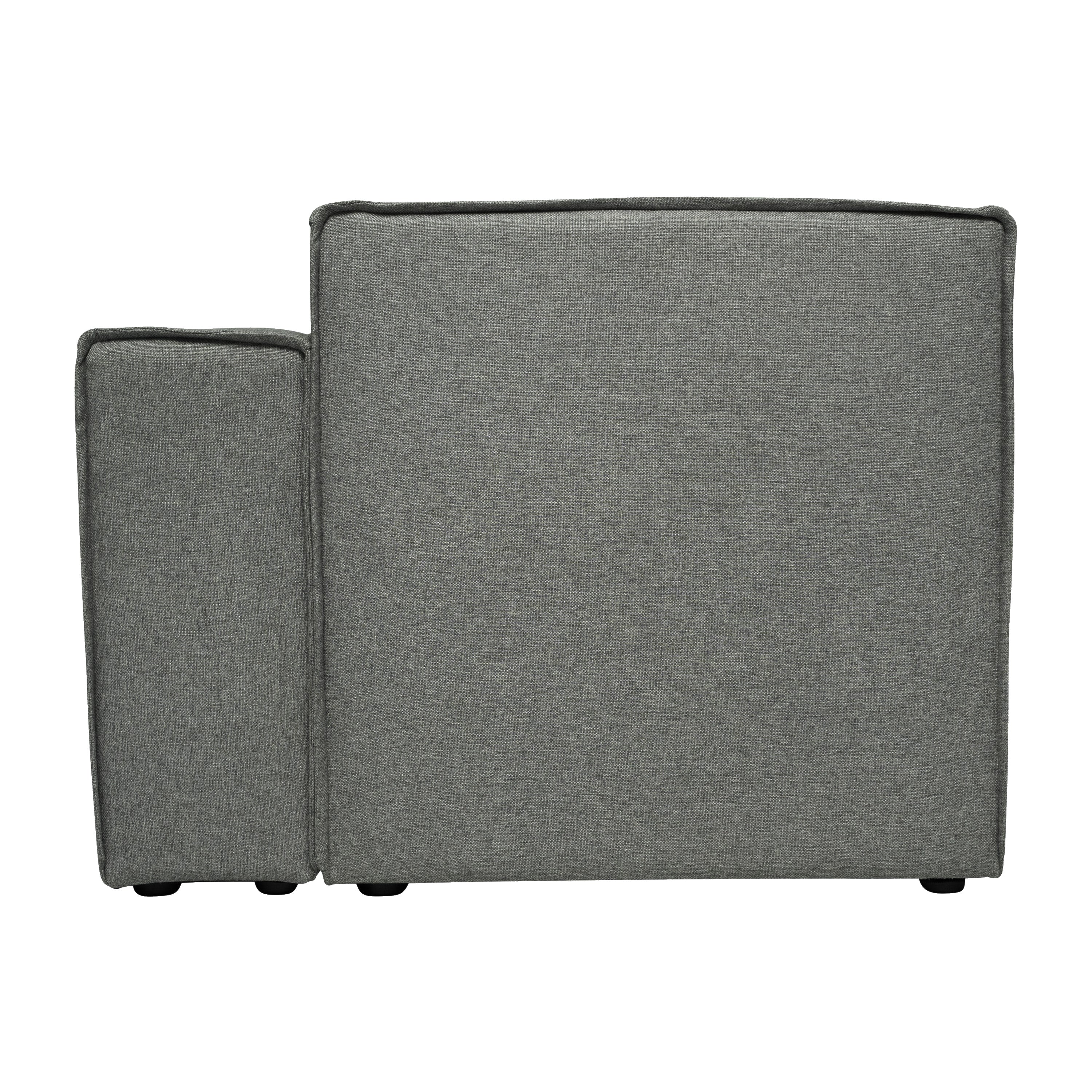 Bridgetown Luxury Modular Sectional Sofa Right Side with Arm Rest, Dark Gray