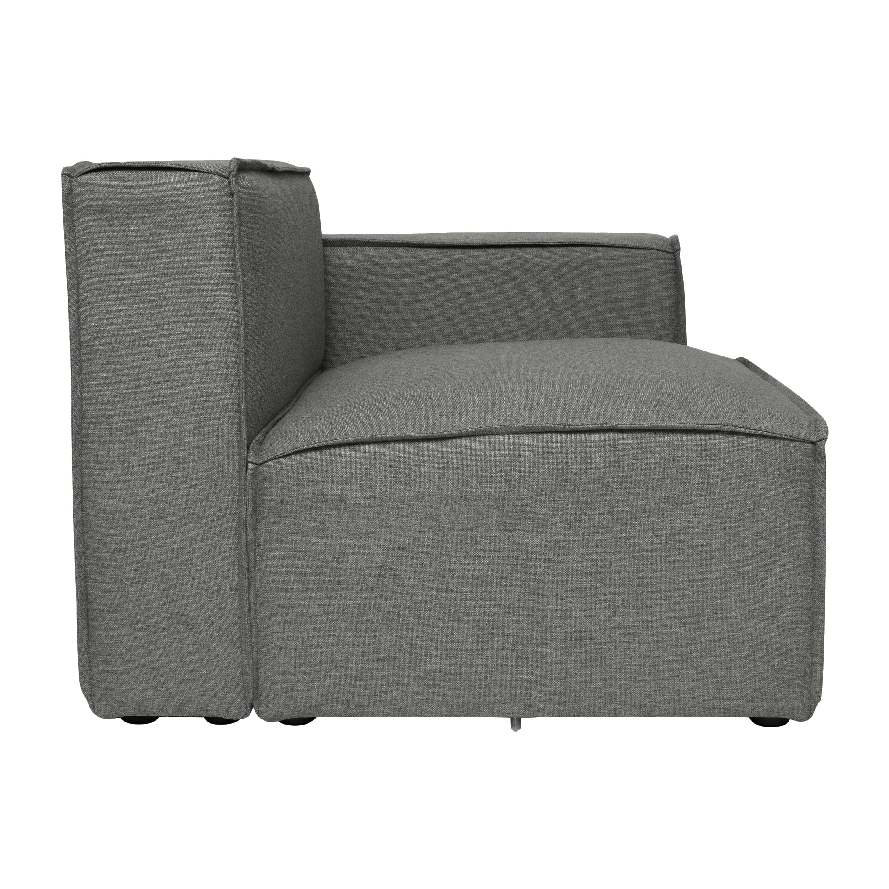 Bridgetown Luxury Modular Sectional Sofa Right Side with Arm Rest, Dark Gray