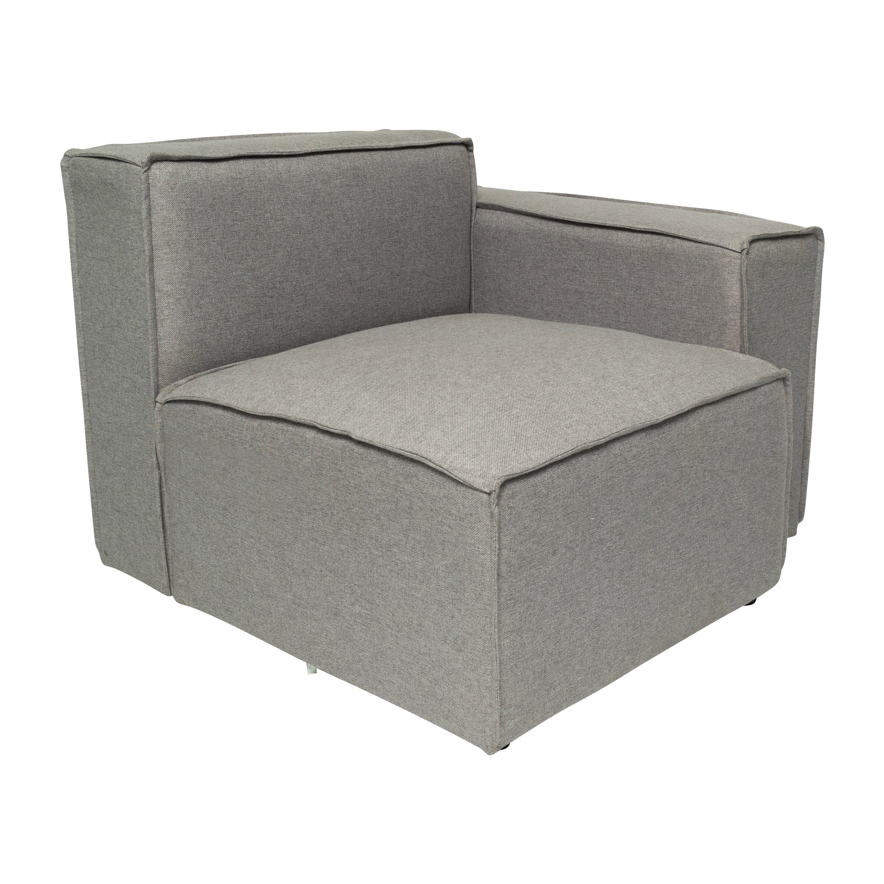 Bridgetown Luxury Modular Sectional Sofa Right Side with Arm Rest, Gray