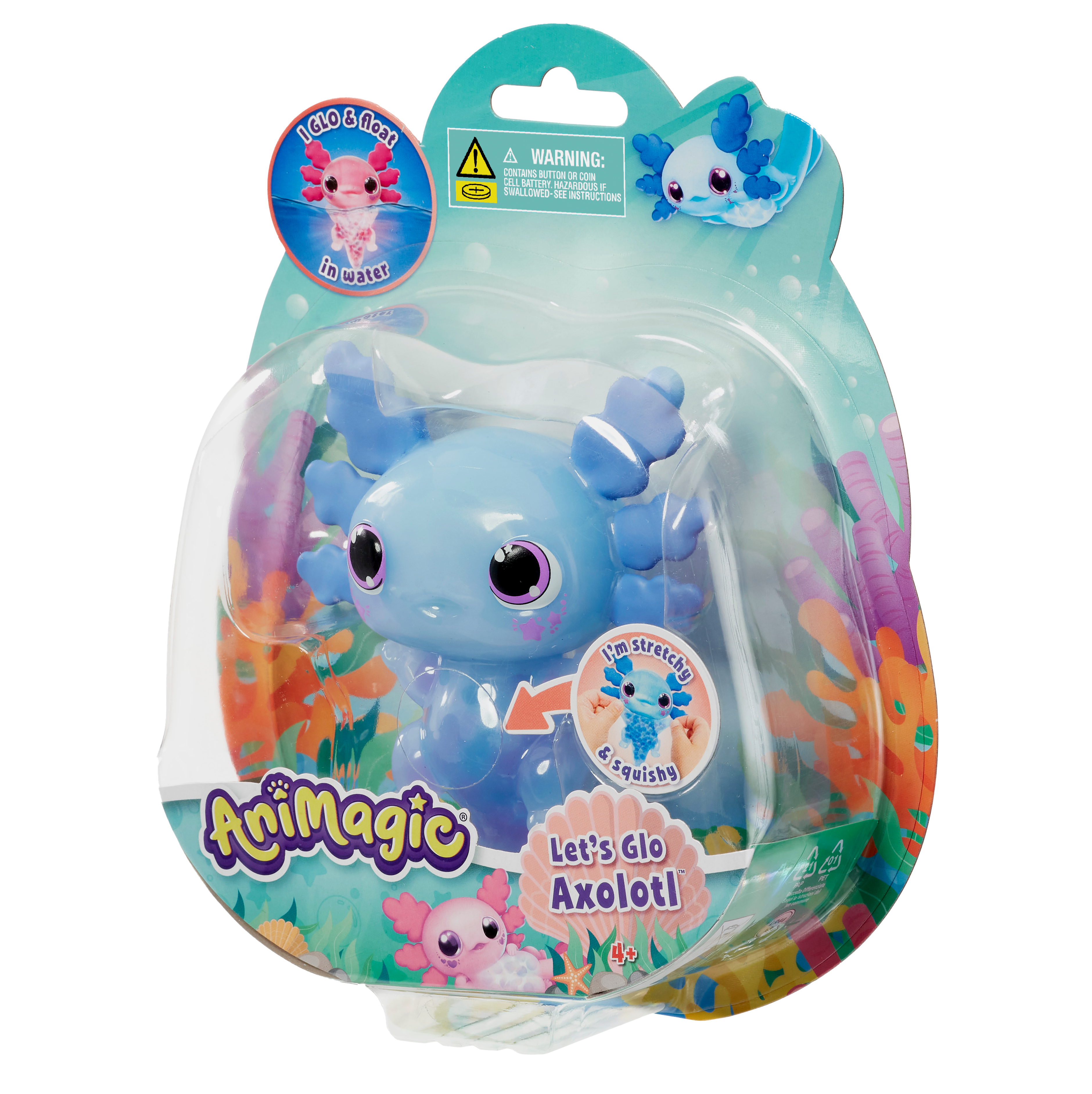 Animagic-Axolotl Assortment (contains Blue , Pastel Glow In The Dark, Pink )