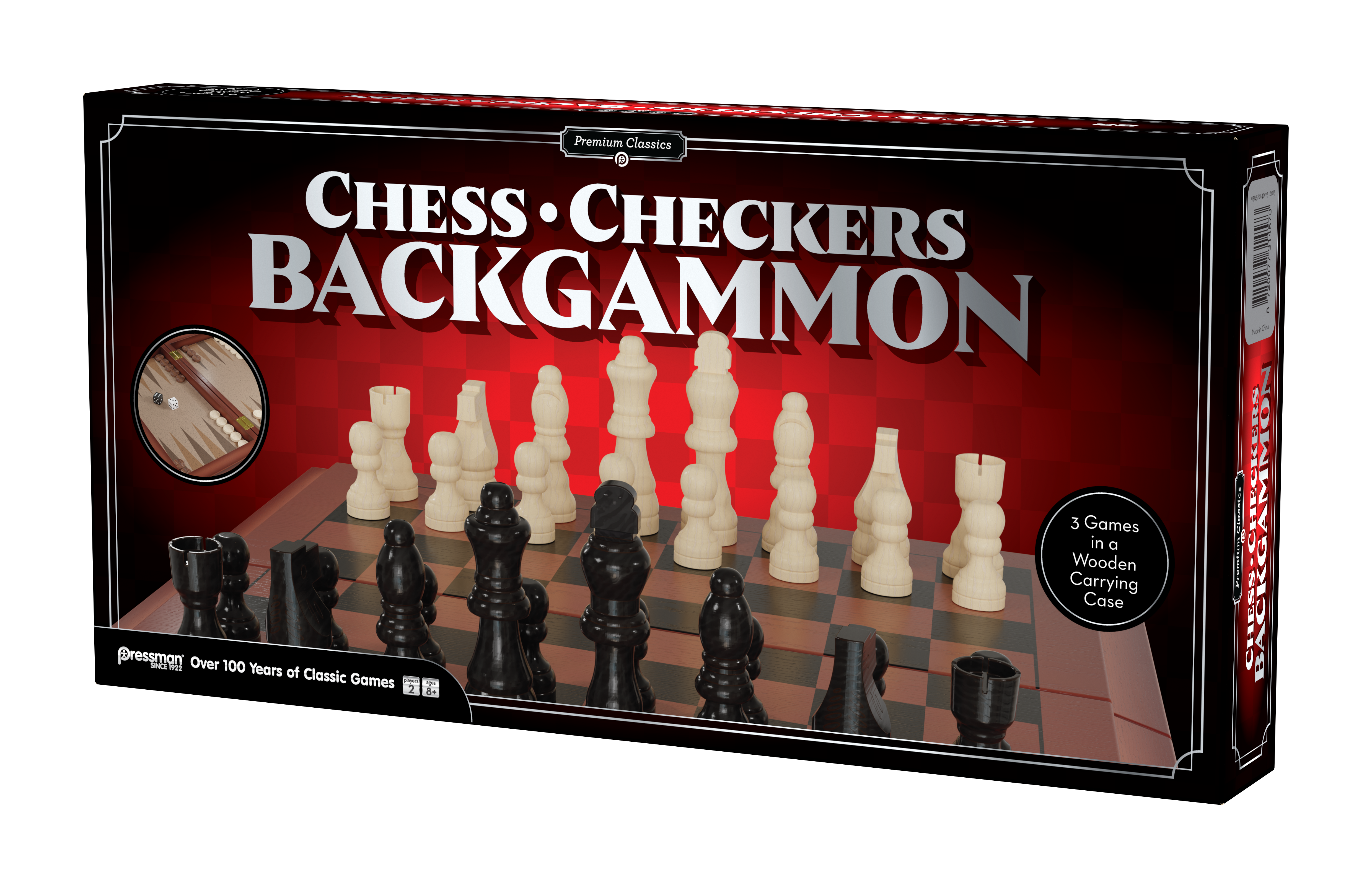 Pressman Premium Classics: Classics Chess, Checkers, Backgammon
