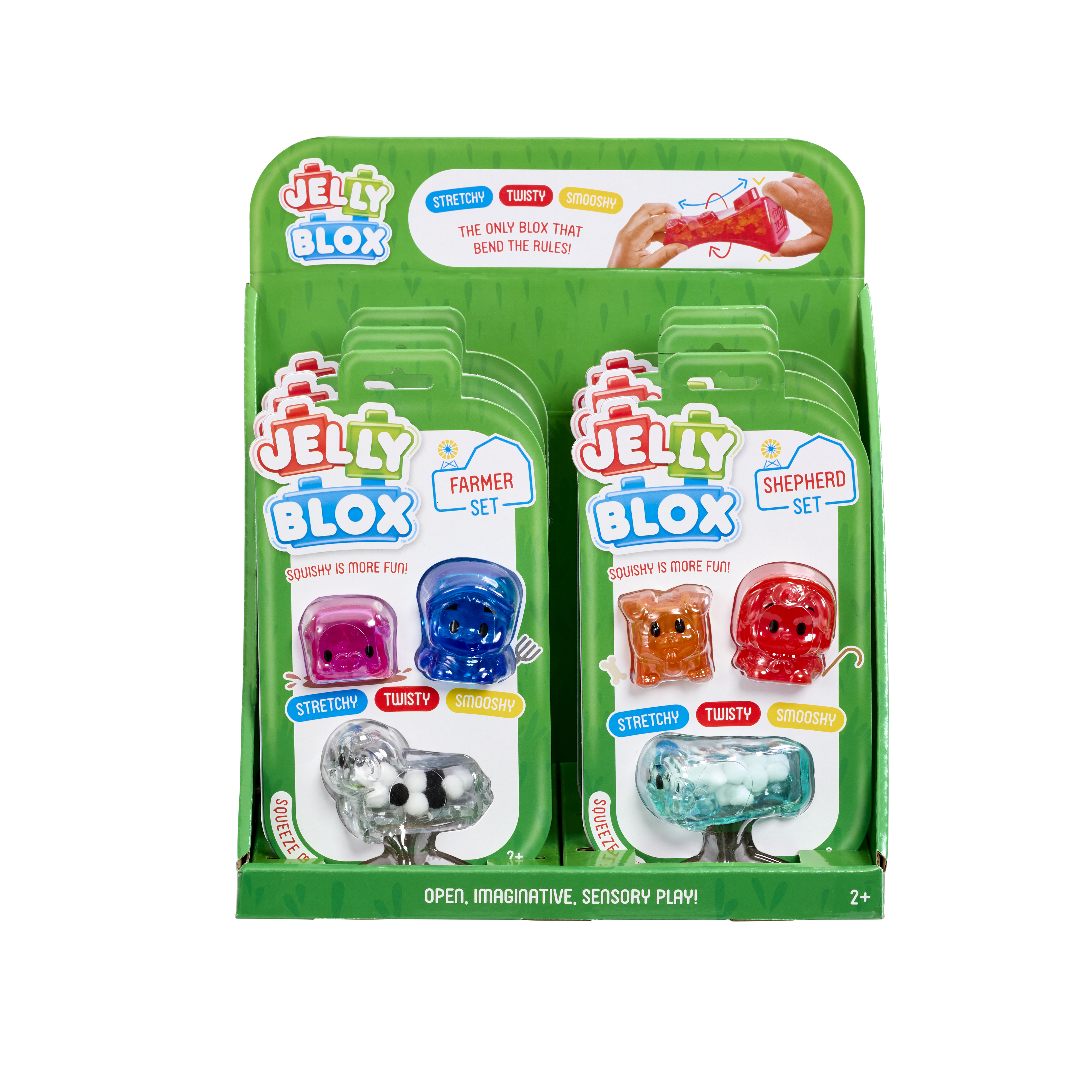 Jelly Blox Farm Friends Assortment CDU (contains Farmer Character Set, Shepherd Character Set)