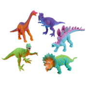 WOW in the World Premium Dino   contains 2 Brachiosaurus, 2 Stegosaurus, 2 T-Rex, 2 Triceratops, 2 Velociraptor