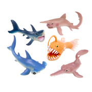 WOW in the World Premium Ocean   contains 2 Angler Fish, 2 Goblin Shark, 2 Great White Shark, 2 Hammerhead Shark, 2 Saw-tooth Shark