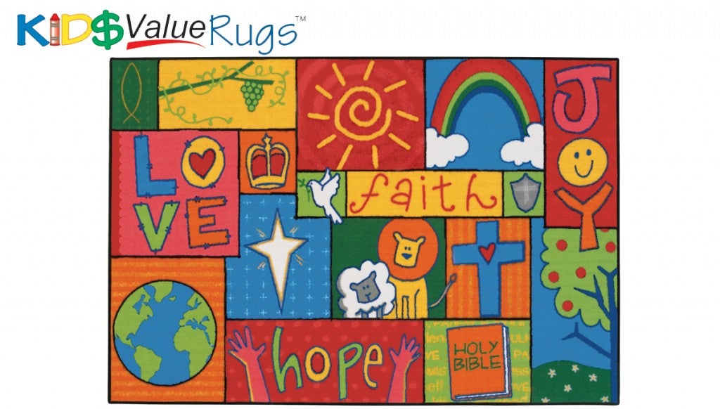 Inspirational Patchwork Rug - 3ft x 4ft 6in - Rectangle - Multi