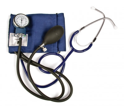 Self-Taking Blood Pressure Kit With Attached Stethoscope, Blue