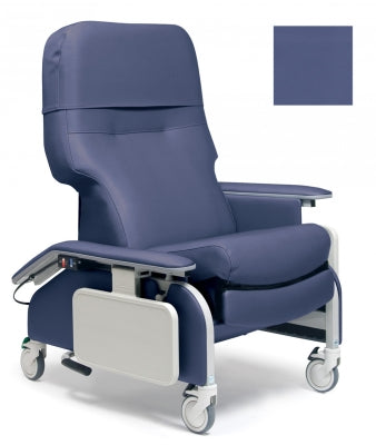 Lumex Deluxe Clinical Care Recliner with Drop Arms, Royal Blue Upholstery