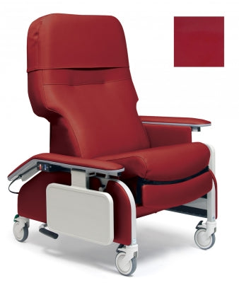 Lumex Deluxe Clinical Care Recliner with Drop Arms, Berry Upholstery