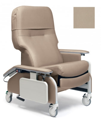 Lumex Deluxe Clinical Care Recliner with Drop Arms, Silver Taupe Upholstery
