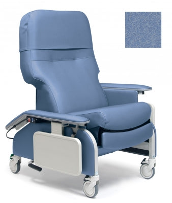 Lumex Deluxe Clinical Care Recliner with Drop Arms, Ice Blue Upholstery