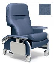 Lumex Deluxe Clinical Care Recliner with Drop Arms, Steel Blue Upholstery