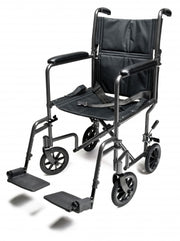 Steel Transport Chair, 17" Silver Vein