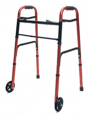 Lumex ColorSelect Adult Walker with Wheels, Crimson Red, 2EA/CS