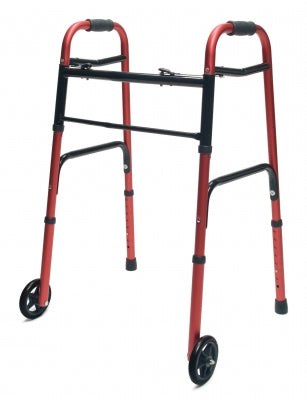 Lumex ColorSelect Adult Walker with Wheels, Crimson Red, 2EA/CS