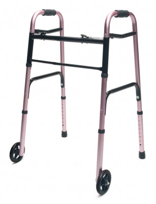 Lumex ColorSelect Adult Walker with Wheels, Pink, 2EA/CS