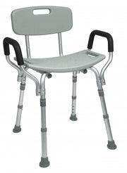 Lumex Platinum Collection Bath Seat With Backrest and Armrest, Unassembled, Retail Packaging, 3EA/CS