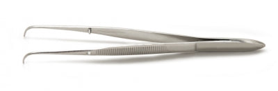 Eye Dressing Forceps, Full Curved, 4" (10.2 cm)