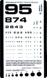 Rosenbaum Pocket Vision Screener Card, 6 3/8" x 3 ½"
