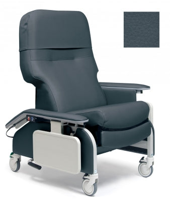 Lumex Deluxe Clinical Care Recliner with Drop Arms, Indigo Upholstery